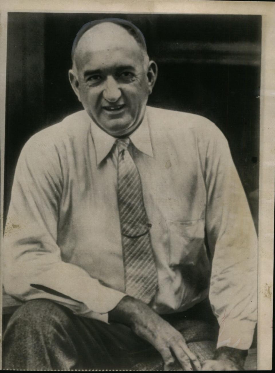 Joe Jackson is shown years after he was banned for life from organized baseball for taking money from gamblers to throw the 1919 World Series. His testimony in the 1924 civil trial in Milwaukee led the judge to nullify a jury's verdict in his favor.