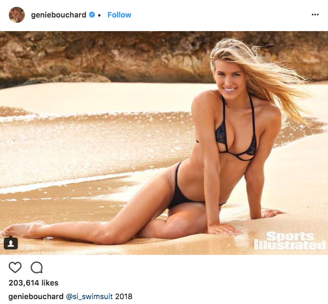 An image from Bouchard's 2018 shoot. Pic: Instagram