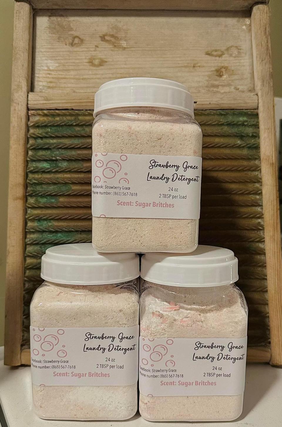 Custom-made laundry detergent is a big seller at Strawberry Grace.