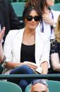 <p>While at Wimbledon to support friend Serena Williams, Meghan kept Archie close <a href="https://people.com/royals/all-about-meghan-markles-meaningful-gold-necklace-to-honor-son-archie/" rel="nofollow noopener" target="_blank" data-ylk="slk:with a delicate Verse necklace featuring his initial;elm:context_link;itc:0;sec:content-canvas" class="link ">with a delicate Verse necklace featuring his initial</a>. </p>