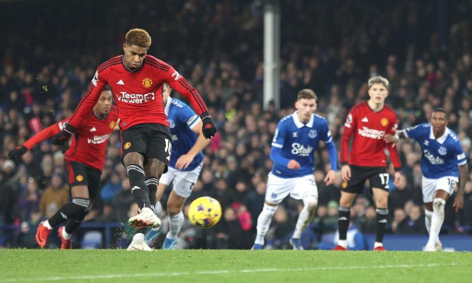 Manchester United's Marcus Rashford scored from the penalty spot