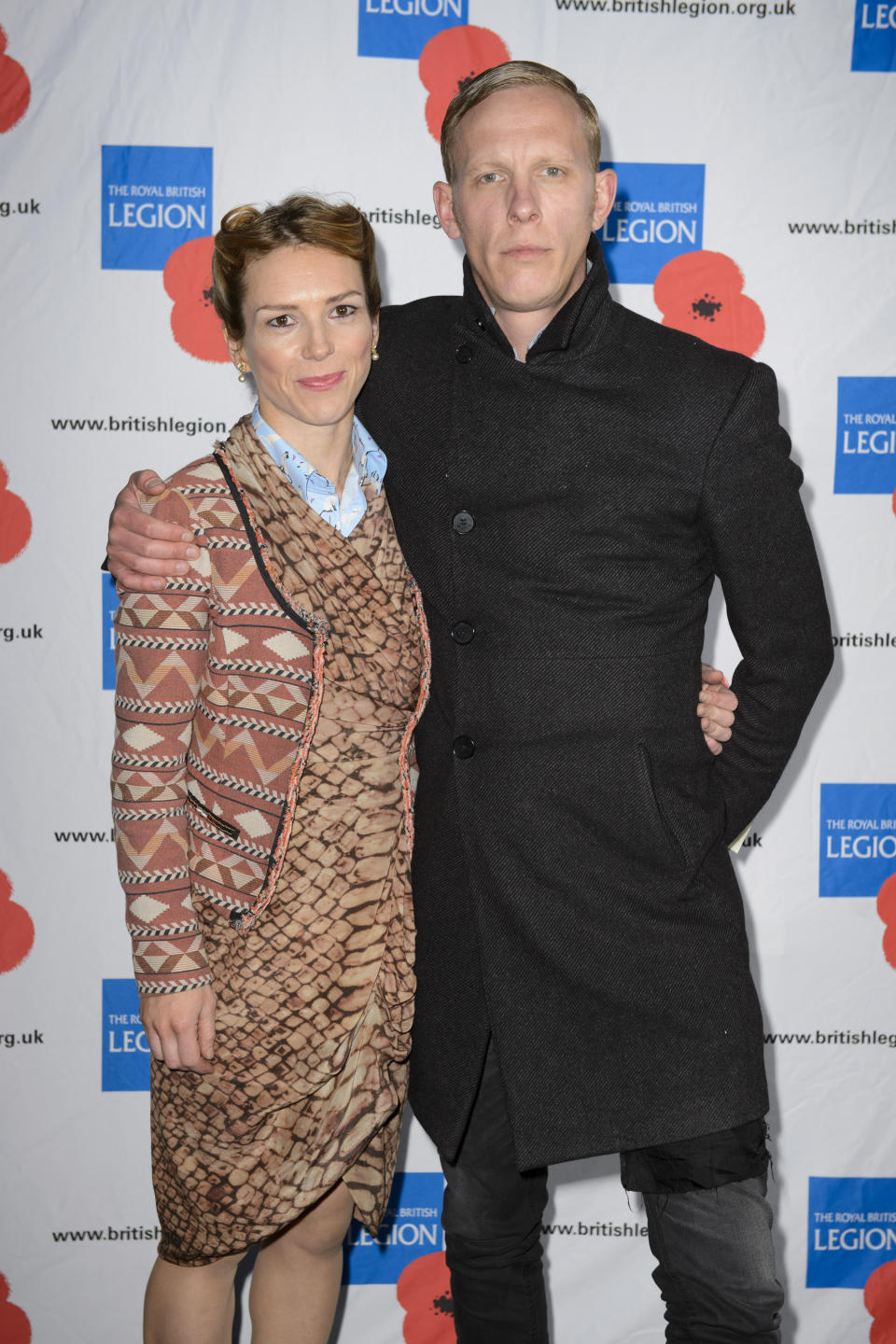 Honeysuckle Weeks and Laurence Fox pictured backstage during the VE Day 70: A Party to Remember concert on Horse Guards Parade, Whitehall, London.