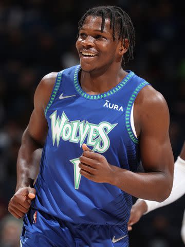 <p>David Sherman/NBAE/Getty</p> Anthony Edwards during the game against the Phoenix Suns on Nov. 15, 2021