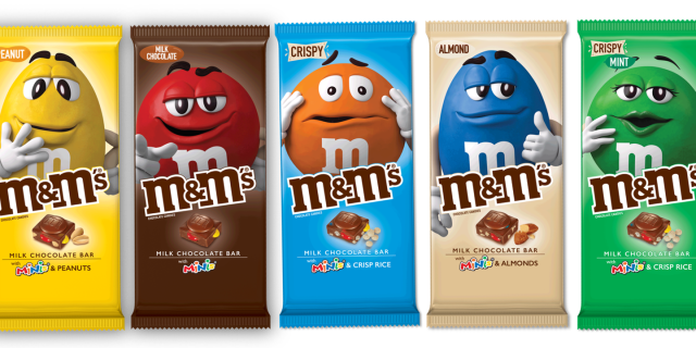 2) M&M'S Milk Chocolate Candy Bar, Chocolate Bar with Mini M&M'S