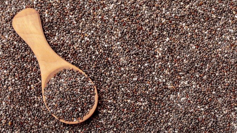 Chia seeds and spoon