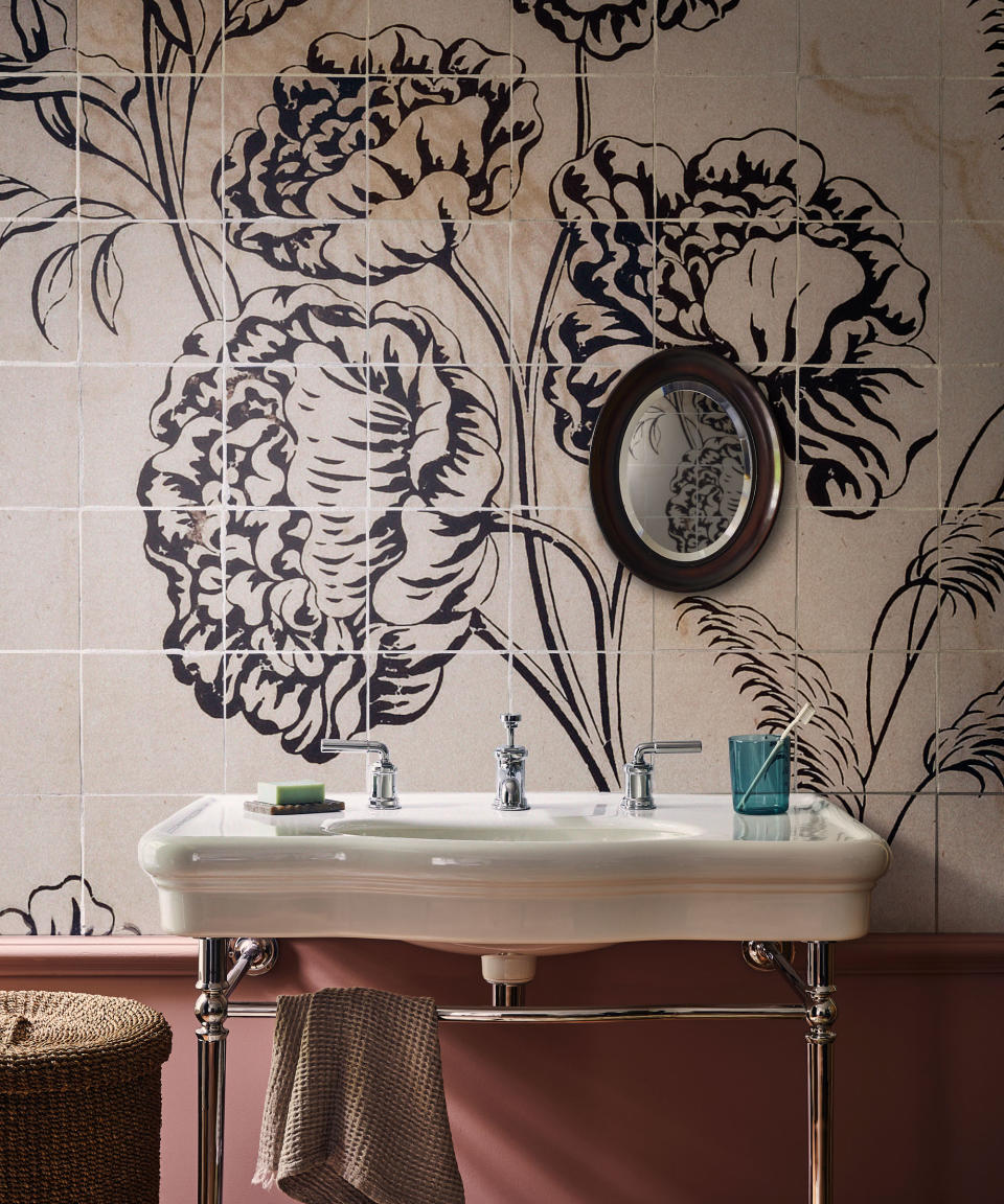 5. Go big and bold in the bathroom