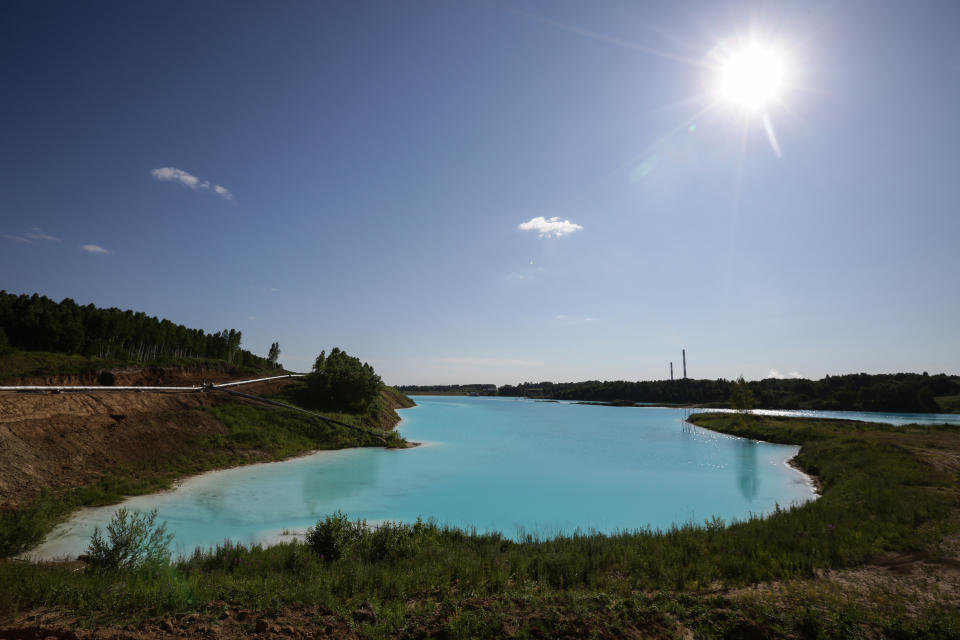 A view of a Novosibirsk energy plant's ash dump site - nicknamed the local "Maldives" - on July 11, 2019. (Photo: Rostislav Netisov/AFP/Getty Images)