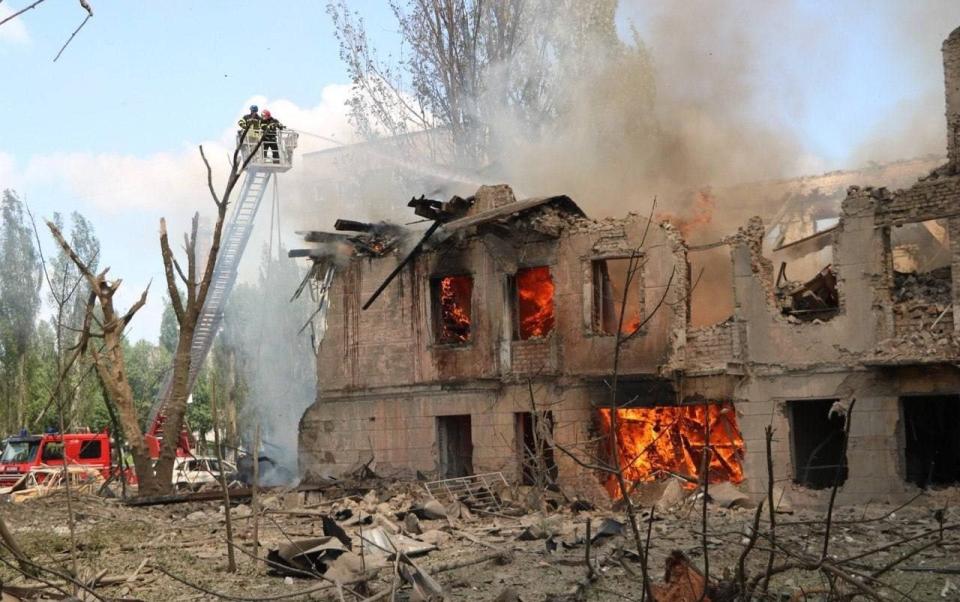 Heavily damaged clinic after a missile strike in Dnipro - Anadolu Agency/Anadolu