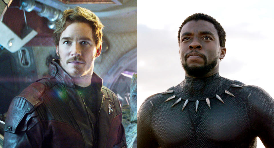 Star-Lord and Black Panther. (Photo: Walt Disney Studios Motion Pictures / Courtesy Everett Collection}