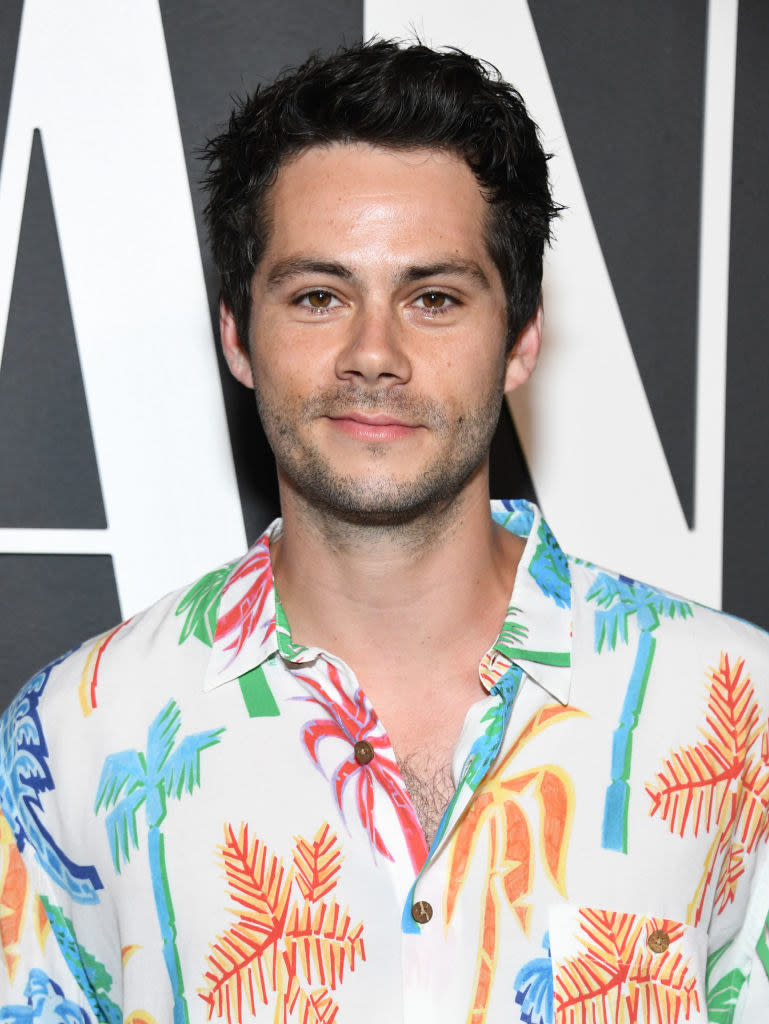 Dylan O'Brien wearing a Hawaiian shirt