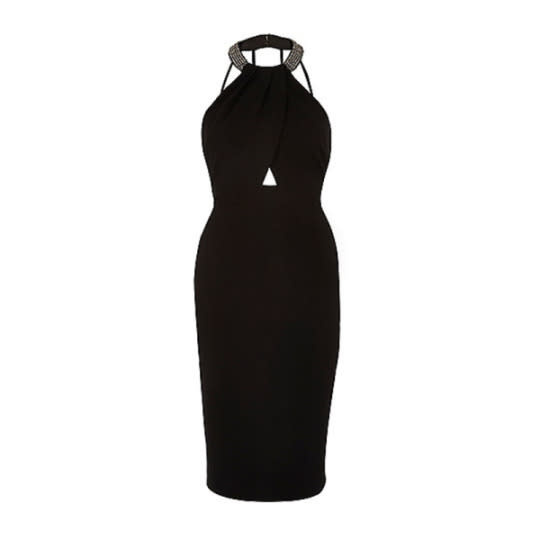 Embellished Neck Cut-Out Bodycon Dress, River Island $90