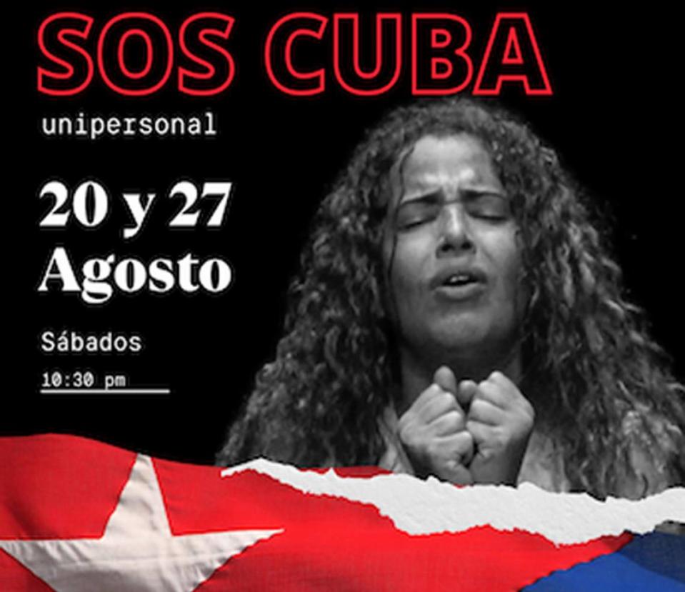 Cuqui La Mora con su unipersonal “SOS Cuba” en el teatro Trail.