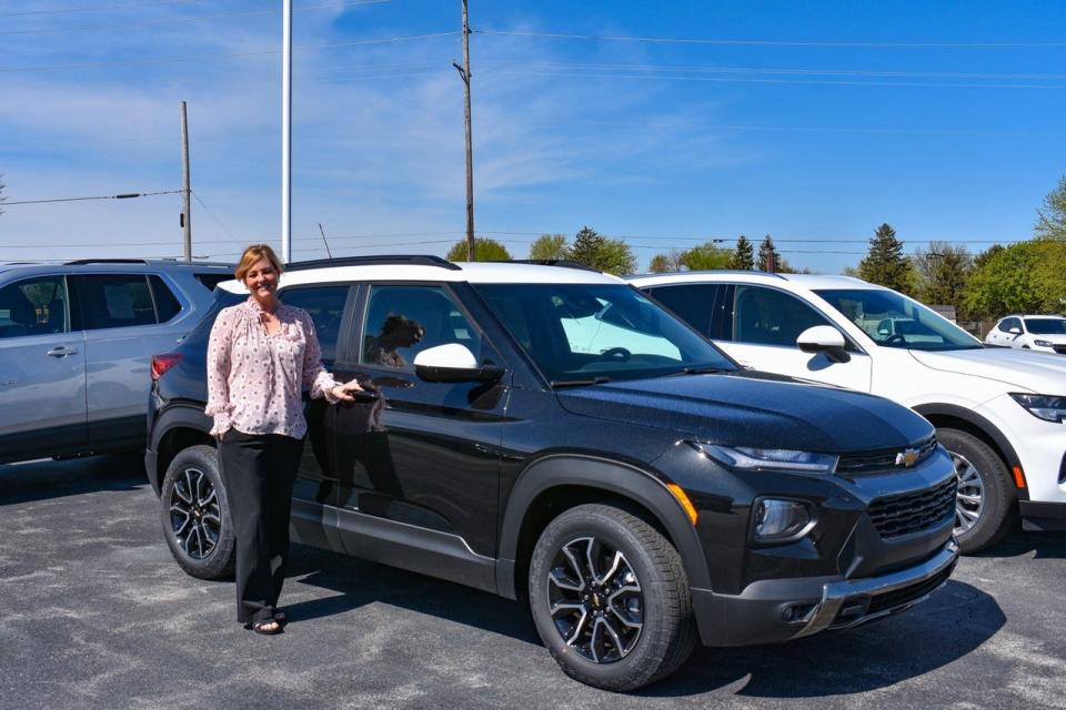 The winner of the Baumann Auto Group Big Charity Raffle can choose from a new Ford Escape, a Jeep Compass or a Chevrolet Trailblazer, like the one shown here with Marketing Coordinator Heather More. The winner can also choose a cash option of $20,000.
