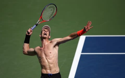 Murray training ahead of his first round match - Murray training ahead of his first round match - Credit: Getty Images