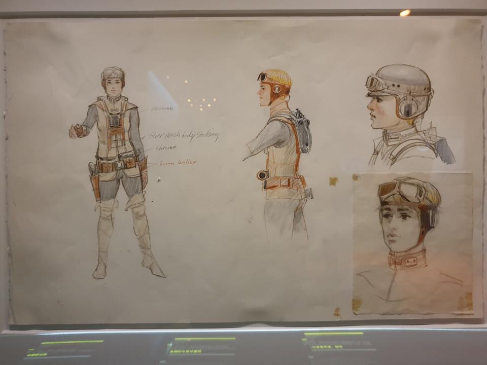 Early concept art of a female version of the character that became Luke Skywalker at the Star Wars Identities exhibition in Singapore at the Artscience Museum. (Photo: Teng Yong Ping)