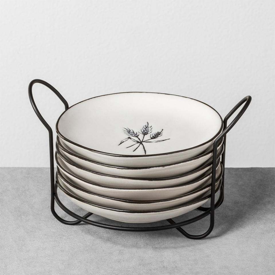 <p>Appetizer plates are often overlooked, and there’s never enough of them. This minimalist set is the perfect addition for any kitchen and will be much appreciated by the busy host or hostess. <br><strong><a rel="noopener" href="https://fave.co/2AqZROf" target="_blank" data-ylk="slk:SHOP IT;elm:context_link;itc:0;sec:content-canvas" class="link ">SHOP IT</a>:</strong> $30 (on sale, $21),<a rel="noopener" href="https://fave.co/2AqZROf" target="_blank" data-ylk="slk:target.com;elm:context_link;itc:0;sec:content-canvas" class="link "> target.com</a> </p>