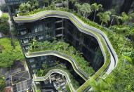Designed by award-winning architectural firm WOHA, PARKROYAL on Pickering is Singapore’s greenest hotel, adopting a hotel-in-a-garden concept and incorporating energy-saving features throughout the property. Its sustainability project, design and green efforts have earned it the BCA Green Mark Platinum, Singapore’s highest green rating, as well as the Solar Pioneer Award for its innovative solar energy system.