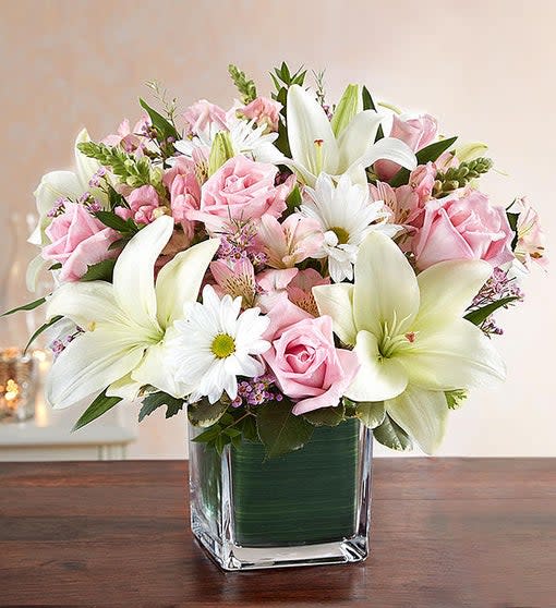 1800Flowers Sympathy Healing Tears Pink & White Arrangement