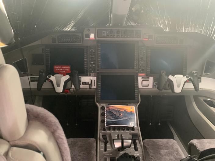 Inside the cockpit of the Pilatus PC-24.