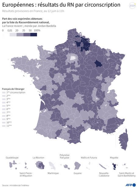 Les résultats du RN aux élections européennes