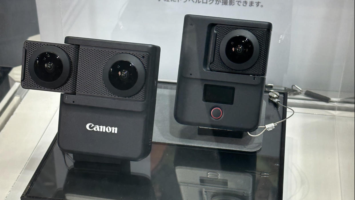  Canon Powershot concept 360-degree camera in display case at Photo Next Show 2023 in Japan 