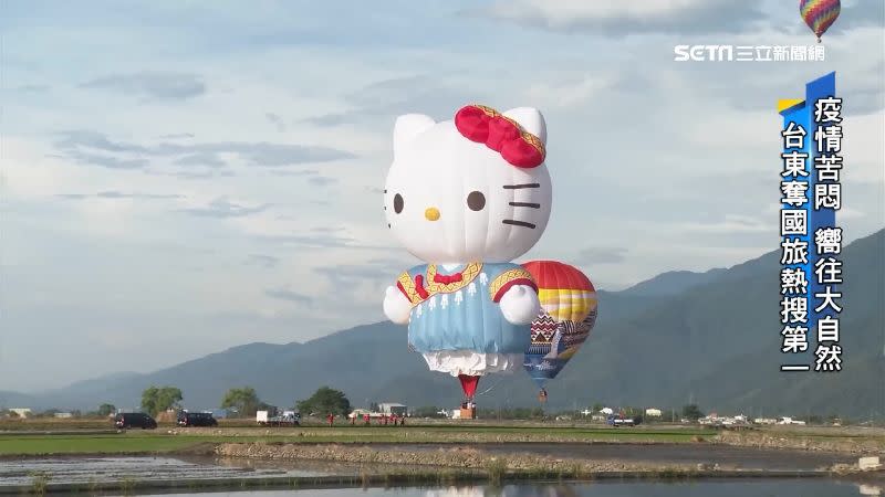 HELLO KITTY熱氣球，全球唯一在台東升空。