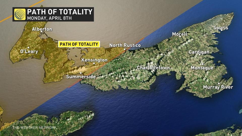 P.E.I. path of totality April 7