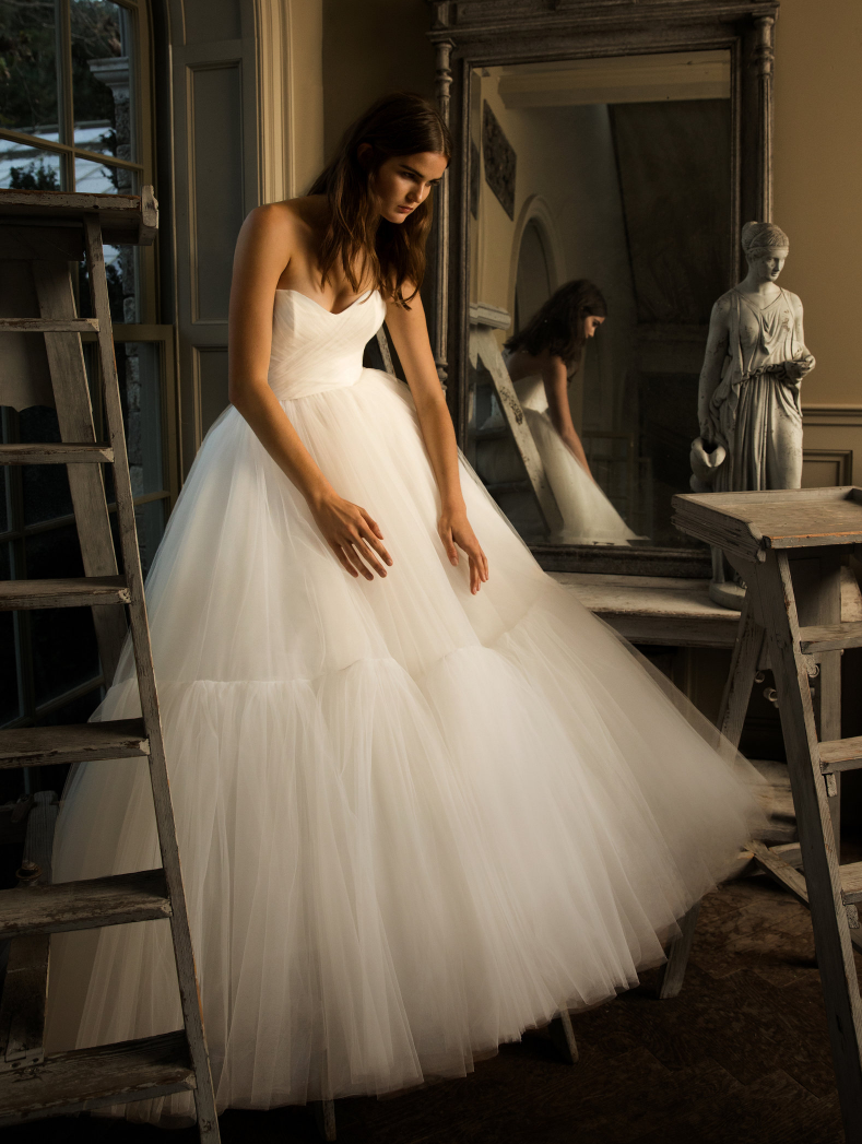 Isabella Armstrong Liane Strapless Tulle Ruffle Ball Gown (Photo: Moda Operandi)