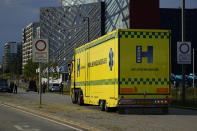 Emergency services at the Field's shopping center after a shooting, in Copenhagen, Denmark, Sunday, July 3, 2022. Danish police say several people have been shot at a Copenhagen shopping mall. Copenhagen police said that one person has been arrested in connection with the shooting at the Field’s shopping mall on Sunday. Police tweeted that “several people have been hit” but gave no other details. (Claus Bech/Ritzau Scanpix via AP)