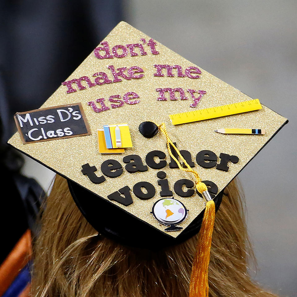 <p>A graduate’s mortar board hat is pictured during a commencement for Medgar Evers College in the Brooklyn borough of New York City, New York, June 8, 2017. (Photo: Carlo Allegri/Reuters) </p>