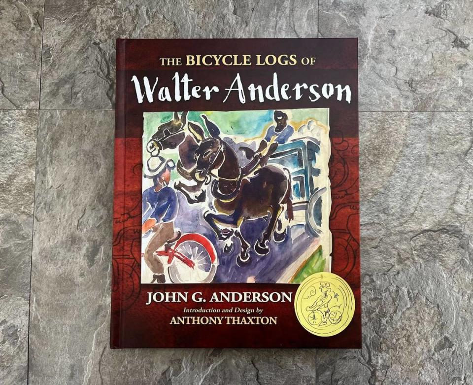 John Anderson’s new book about his father, Walter Anderson, rests on a table.