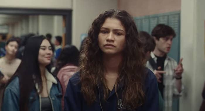 closeup of a teen in a hallway