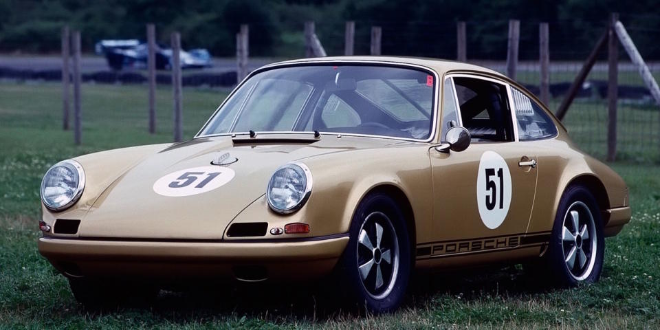 <p>In 1967, you could walk into a Porsche dealer and buy a 911 S, but the R was a much different proposition. Only 23 were built, featuring ultralight fiberglass bodies and 50 more horsepower than the 911 S. Its spirt lives on today in the 2016 911 R.</p>