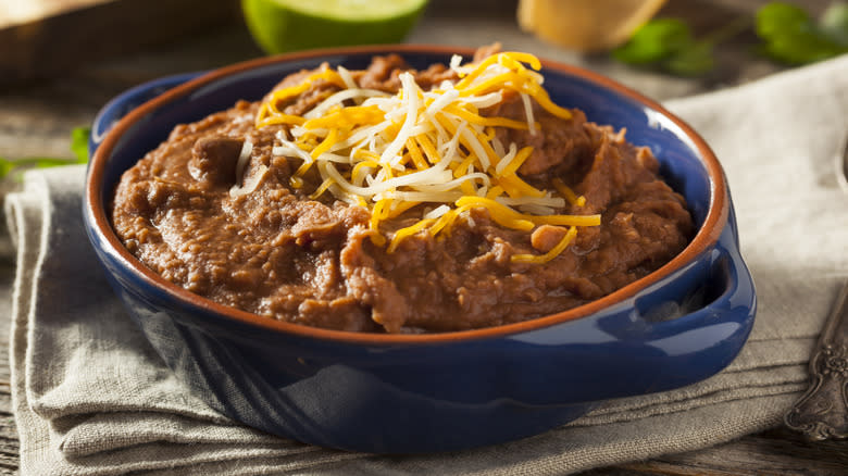 Refried beans with cheese
