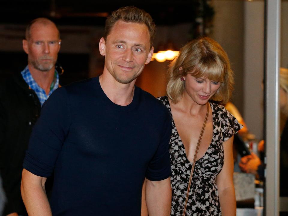 Tom Hiddleston and singer Taylor Swift leave restaurant 'Gemelli Italian' in Broadbeach on the Gold Coast, Queensland