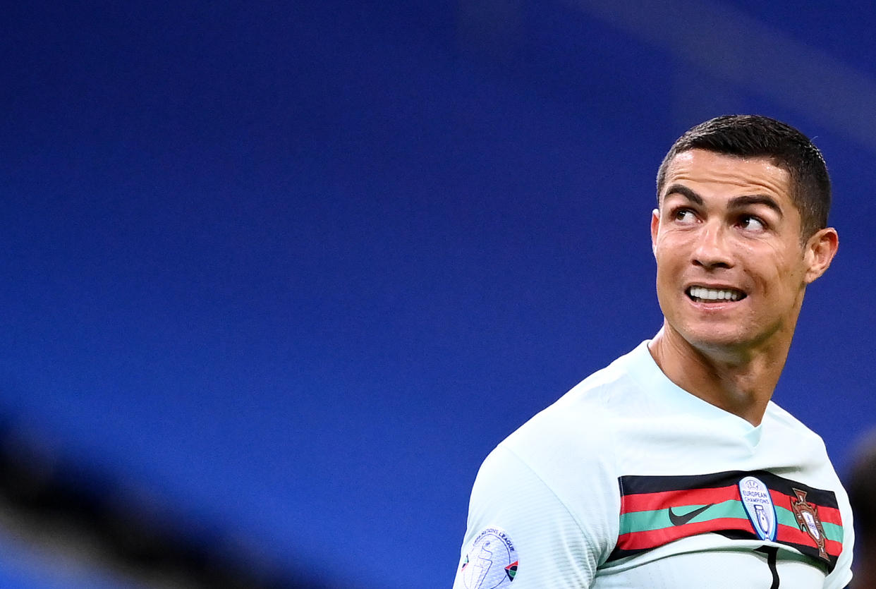 Cristiano Ronaldo durante un partido con Portugal.