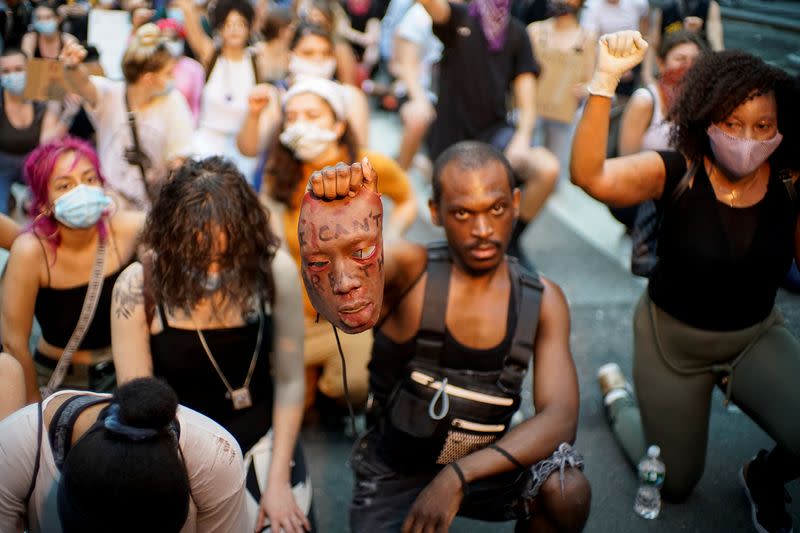 Protest against the death in Minneapolis police custody of George Floyd, in New York