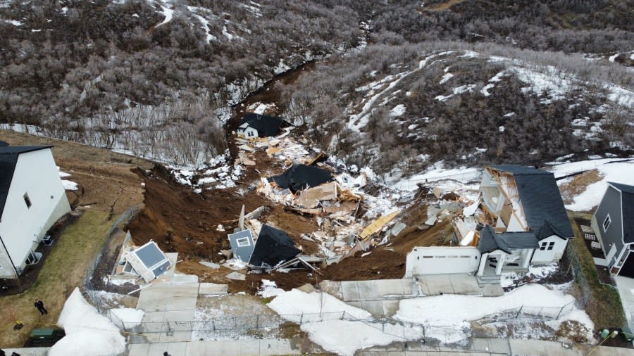 Two houses collapsed from sliding in Draper on Apr. 22. (Courtesy of Jason Middaugh)