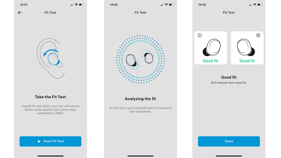 Sennheiser Fit Test setting on Smart Control app