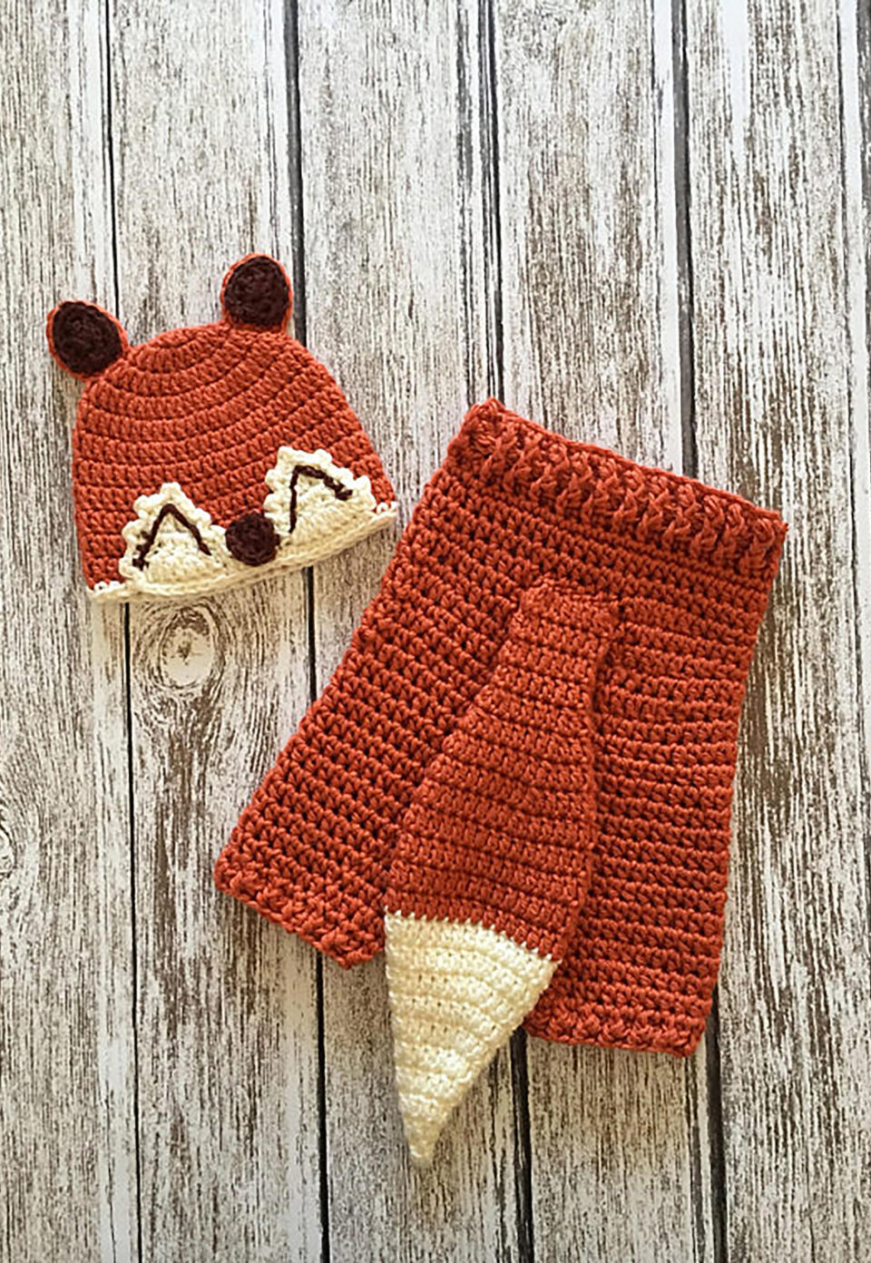Crocheted Baby Fox Costume
