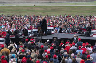 President Donald Trump speaks at a campaign rally at Altoona-Blair County Airport, Monday, Oct. 26, 2020, in Martinsburg, Pa. (AP Photo/Alex Brandon)