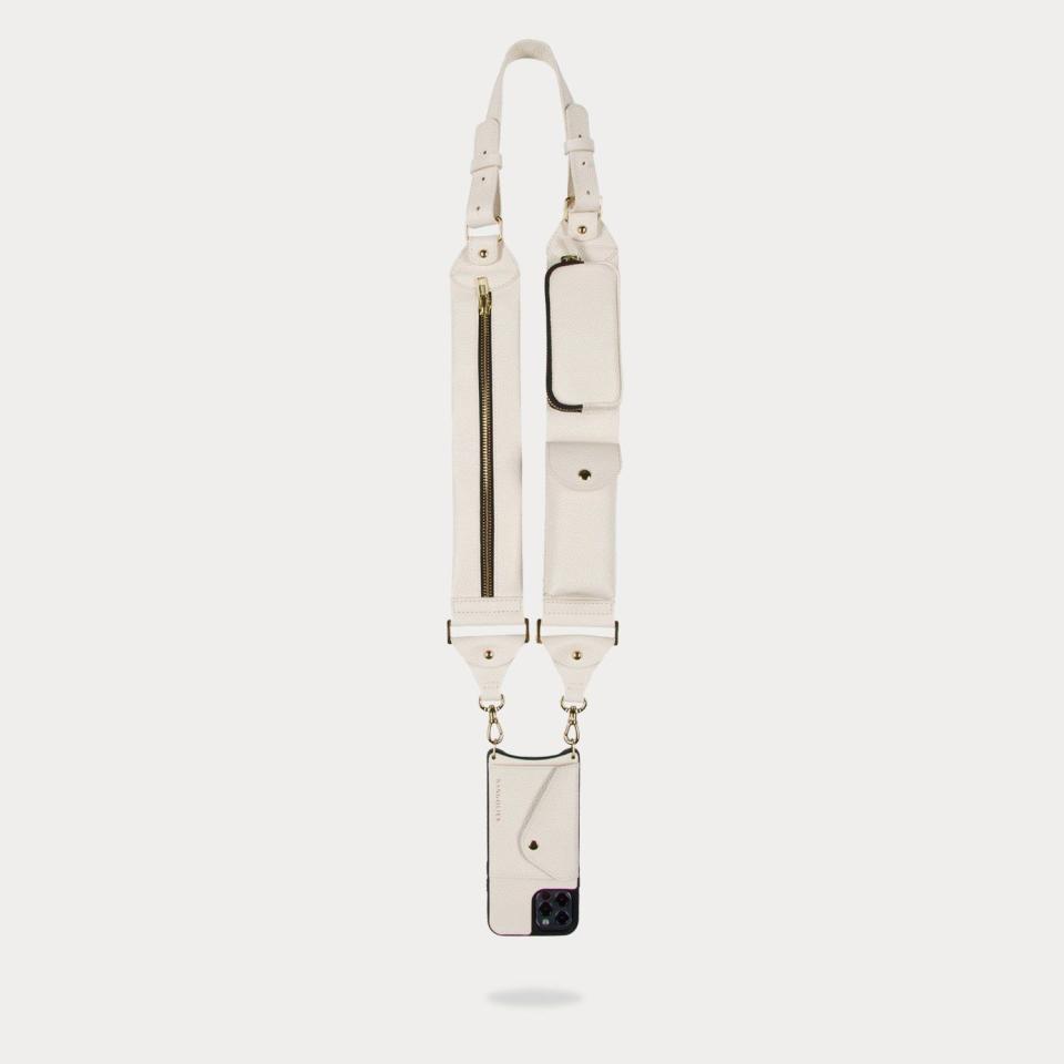 Billie Utility Crossbody with Case in Ivory/Gold