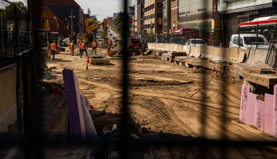 The Eglinton LRT construction just west of Yonge Street on September 27, 2023.