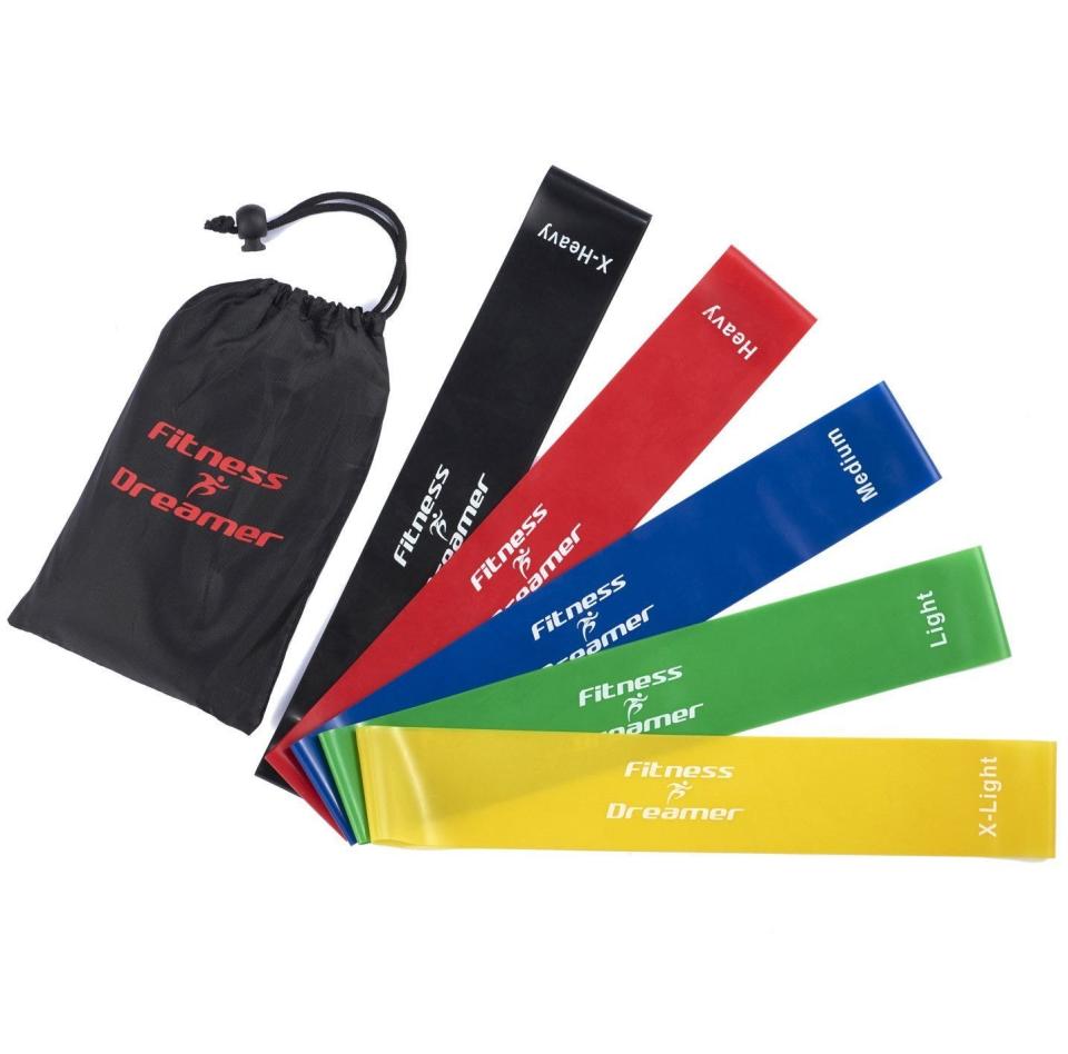 Fitness Dreamer Resistance Bands, Exercise Loop bands and Workout Bands by Set of 5, 12-inch Fitness Bands for Training or Physical Therapy-Improve Mobility and Strength  $11.98 Walmart.