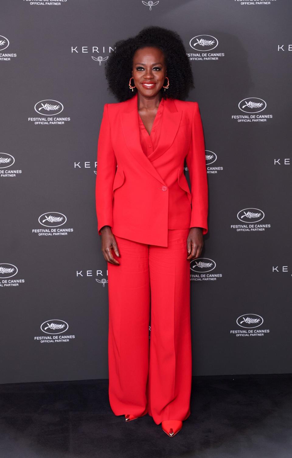 Viola Davis Red Suit 2022 Cannes Film Festival Red Carpet