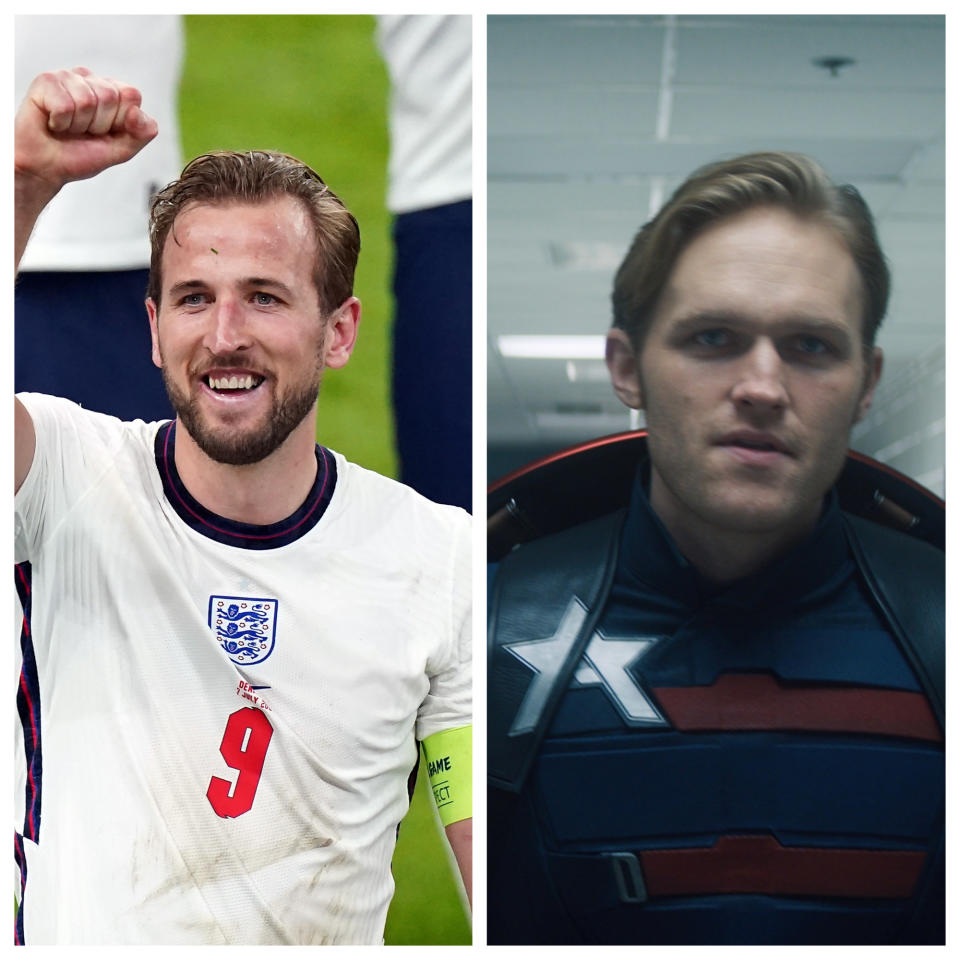 Harry Kane and Wyatt Russell (PA/Disney+