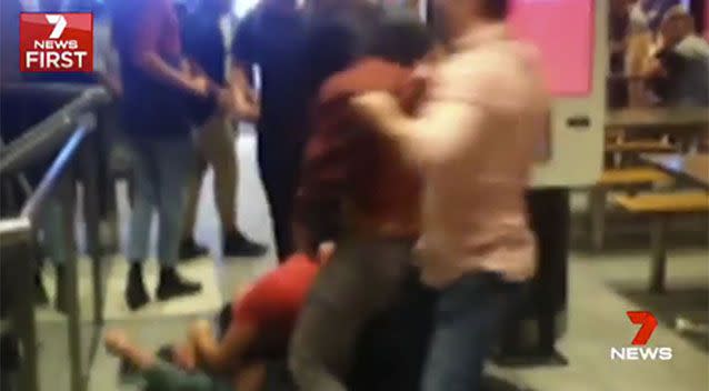Video footage from the wild brawl. Source: 7 News