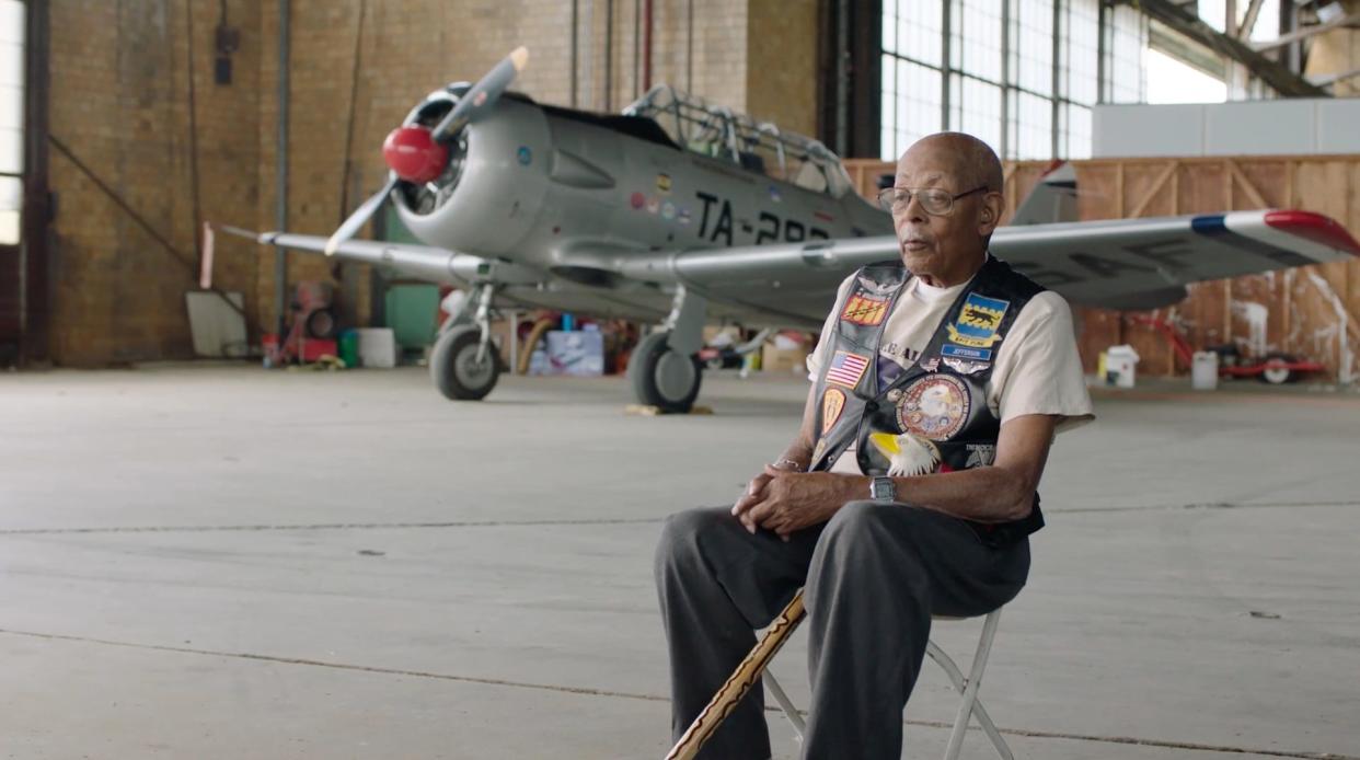 Lt. Col. Alexander Jefferson recounts his experiences as part of the first group of African American military pilots in the documentary film "Through the Flak: War Stories of the Tuskegee Airmen."