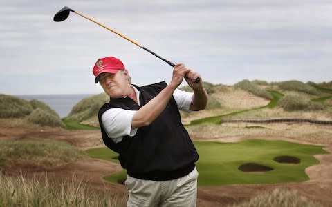 Donald Trump is a keen golfer and spends many weekends at his Mar-a-Lago resort in Florida - Credit: Danny Lawson/PA Wire