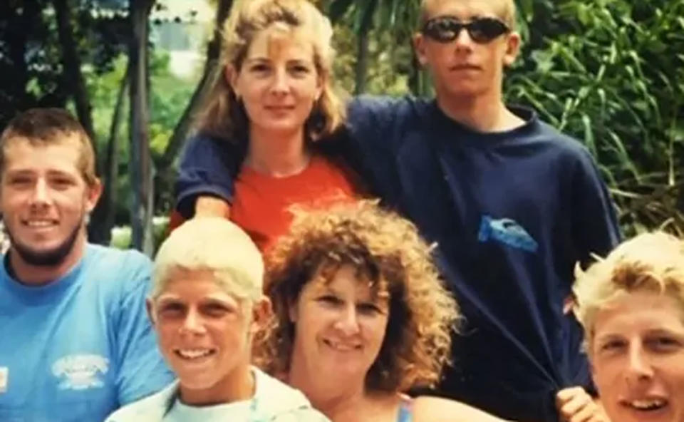 Mick Fanning with his siblings and mother.